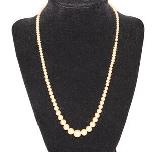 Vintage Imitation Pearl Necklace with Silver Clasp